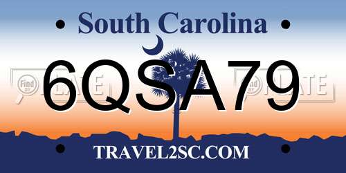 6QSA79 South Carolina License Plate