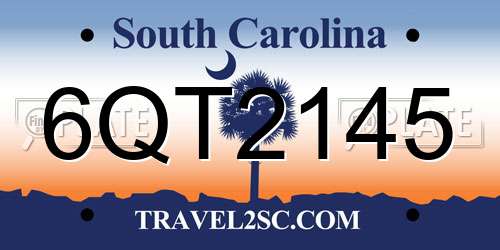6QT2145 South Carolina License Plate