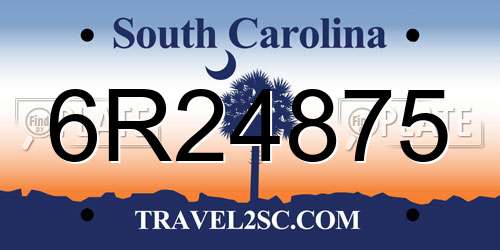 6R24875 South Carolina License Plate
