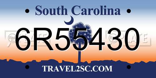 6R55430 South Carolina License Plate