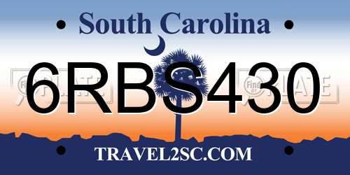 6RBS430 South Carolina License Plate