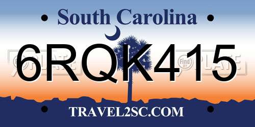 6RQK415 South Carolina License Plate