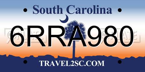 6RRA980 South Carolina License Plate