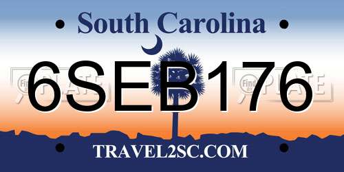 6SEB176 South Carolina License Plate