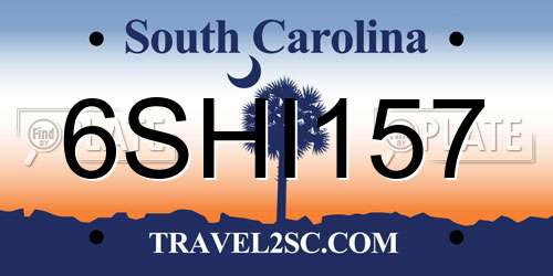 6SHI157 South Carolina License Plate