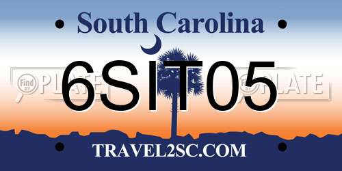 6SIT05 South Carolina License Plate