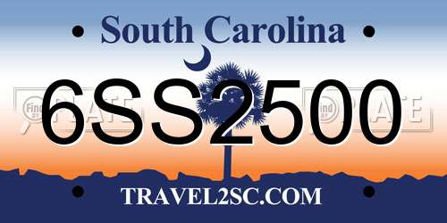 6SS2500 South Carolina License Plate