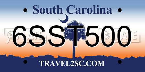 6SST500 South Carolina License Plate