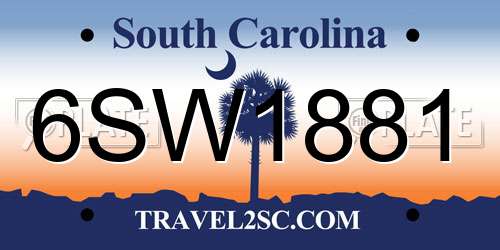 6SW1881 South Carolina License Plate