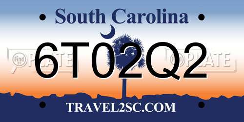 6T02Q2 South Carolina License Plate