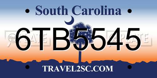 6TB5545 South Carolina License Plate