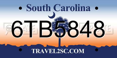 6TB5848 South Carolina License Plate