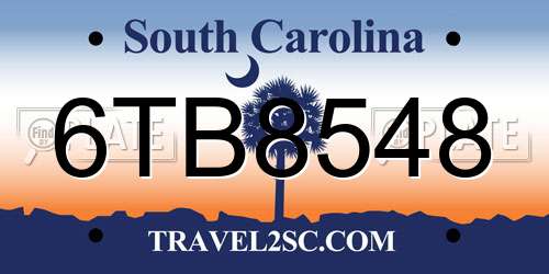 6TB8548 South Carolina License Plate