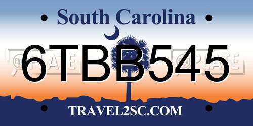 6TBB545 South Carolina License Plate