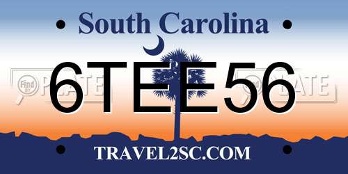 6TEE56 South Carolina License Plate
