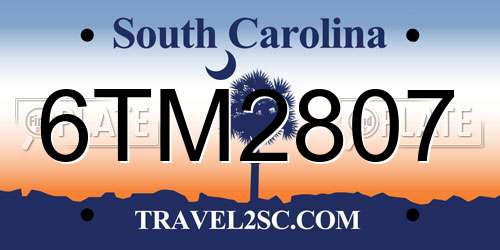 6TM2807 South Carolina License Plate