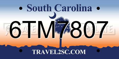 6TM7807 South Carolina License Plate