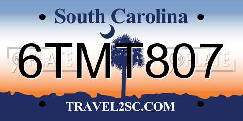 6TMT807 South Carolina License Plate