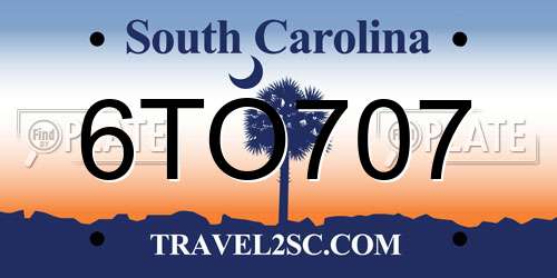 6TO707 South Carolina License Plate