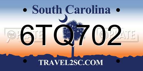 6TQ702 South Carolina License Plate