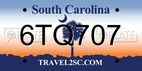 6TQ707 South Carolina License Plate