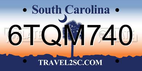 6TQM740 South Carolina License Plate