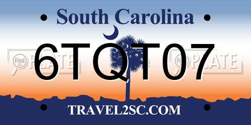 6TQT07 South Carolina License Plate