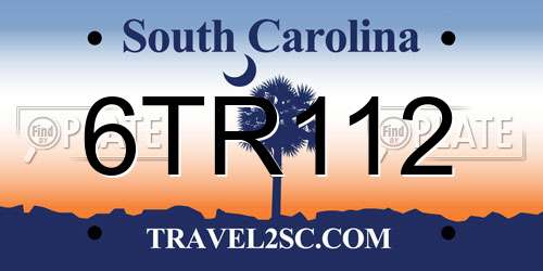 6TR112 South Carolina License Plate
