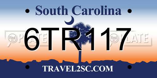 6TR117 South Carolina License Plate