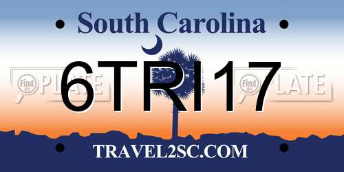 6TRI17 South Carolina License Plate