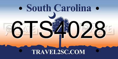 6TS4028 South Carolina License Plate