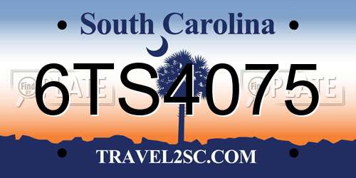 6TS4075 South Carolina License Plate