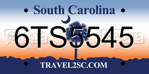 6TS5545 South Carolina License Plate