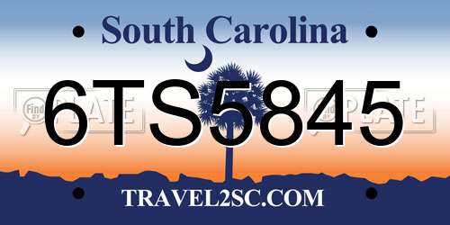 6TS5845 South Carolina License Plate