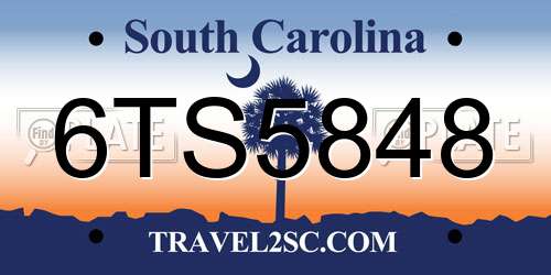 6TS5848 South Carolina License Plate