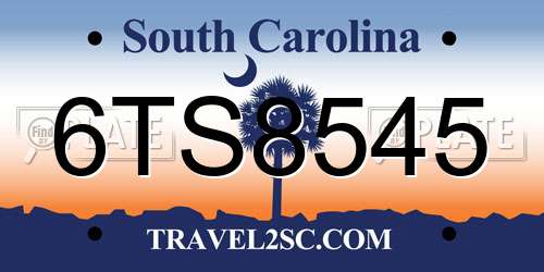 6TS8545 South Carolina License Plate