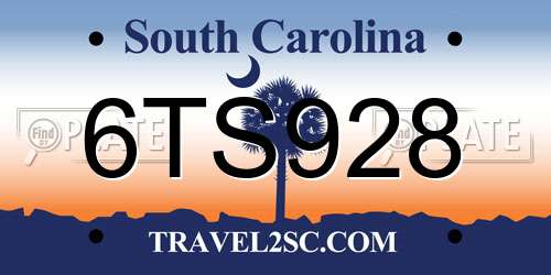 6TS928 South Carolina License Plate