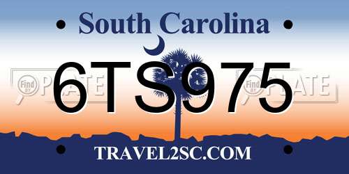 6TS975 South Carolina License Plate