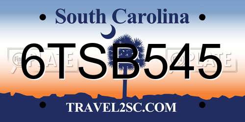 6TSB545 South Carolina License Plate