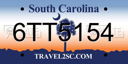 6TT5154 South Carolina License Plate