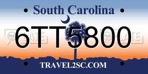 6TT5800 South Carolina License Plate