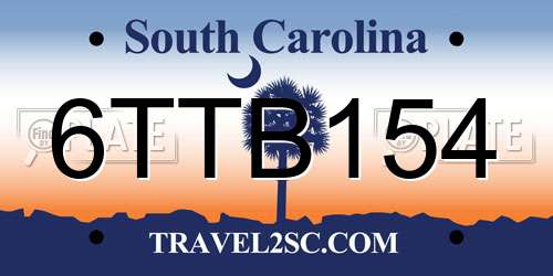 6TTB154 South Carolina License Plate