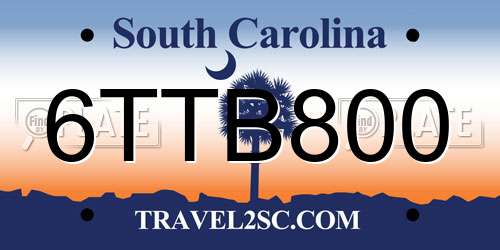 6TTB800 South Carolina License Plate