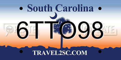 6TTO98 South Carolina License Plate