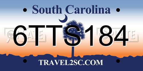 6TTS184 South Carolina License Plate