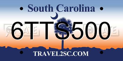 6TTS500 South Carolina License Plate
