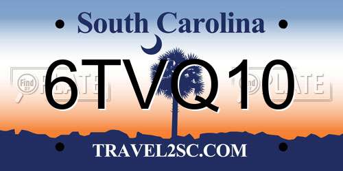 6TVQ10 South Carolina License Plate