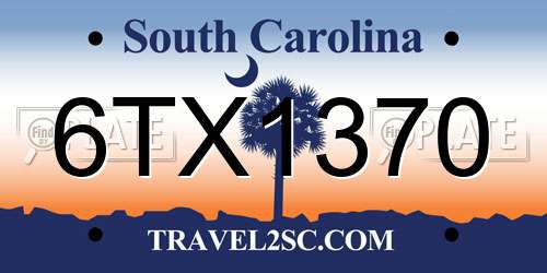 6TX1370 South Carolina License Plate