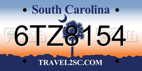 6TZ8154 South Carolina License Plate