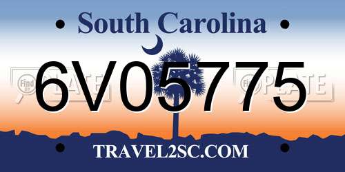 6V05775 South Carolina License Plate
